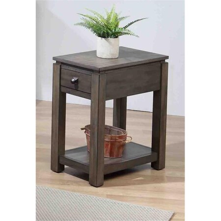 Sunset Trading Shades of Gray Narrow End Table with Drawer & Shelf DLU-EL1603